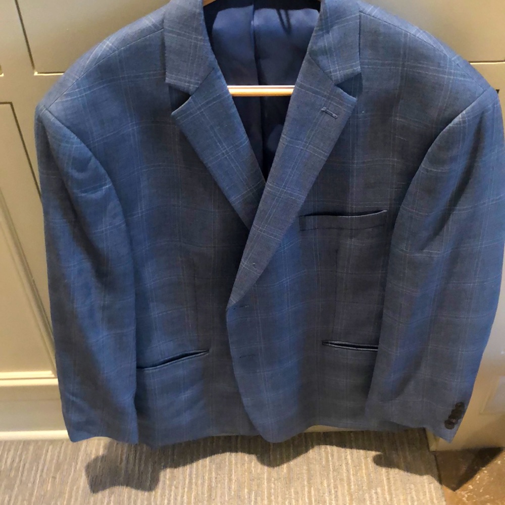 Blue plaid sport coat- 52Reg